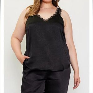 NWT Skies Are Blue
Plus Size Lace  Trim Cami black